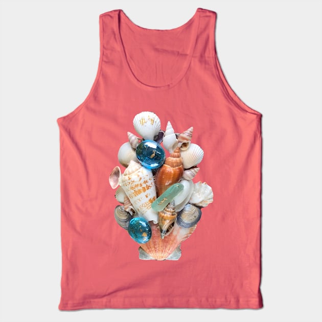 Shell collage with beach glass Tank Top by Dillyzip1202